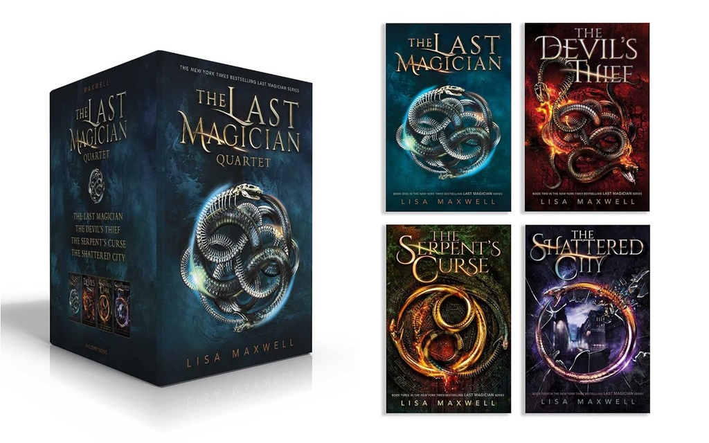THE LAST MAGICIAN QUARTET (BOXED SET) : THE LAST MAGICIAN, THE DEVIL'S THIEF, THE SERPENT'S CURSE, THE  SHATTERED CITY