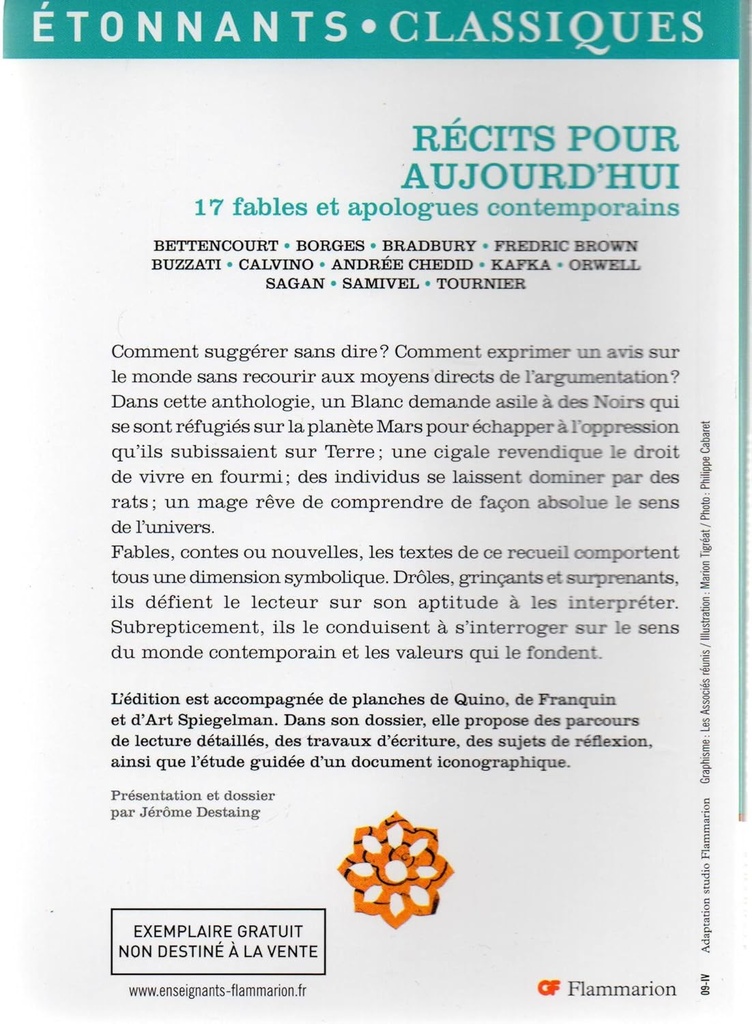 RECITS POUR AUJOURD'HUI