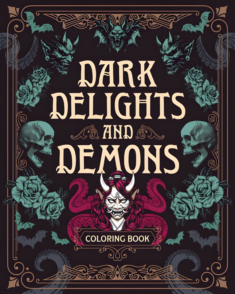 DARK DELIGHTS & DEMONS COLORING BOOK