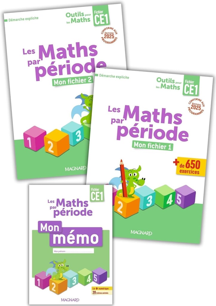 OUTILS POUR LES MATHS: LES MATHS PAR PERIODE FICHIER+MEMO CE1(2025)