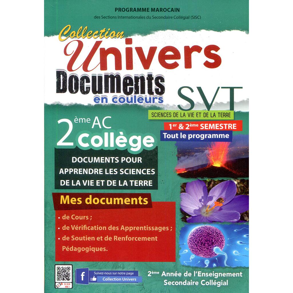 UNIVERS PLUS DOCUMENTS SVT 2ÈME AC MANUEL DE L'ELÈVE