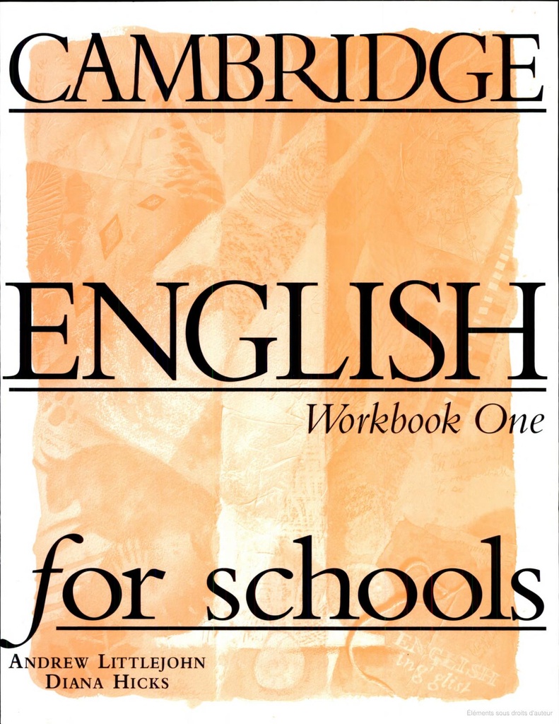 CAMBRIDGE ENGLISH FOR SCHOOLS 1 WORKBOOK