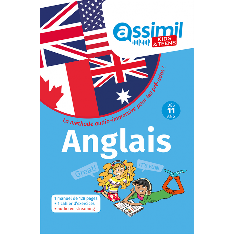 ASSIMIL ANGLAIS KIDS & TEENS (DÈS 11 ANS) (LIVRE+CAHIER D'EXERCICE+AUDIO EN STREAMING)