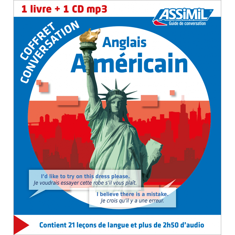 ASSIMIL L'ANGLAIS AMERICAN COFFRET DE CONVERSATION (GUIDE+CD MP3)