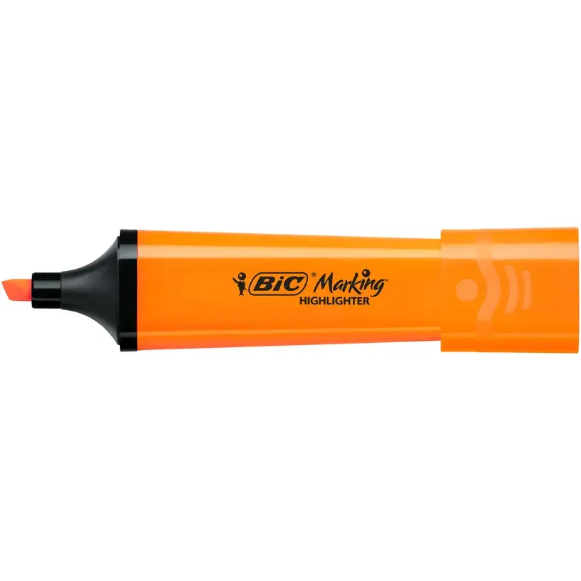 Fluorescent Flat Highlighters Orange Bic