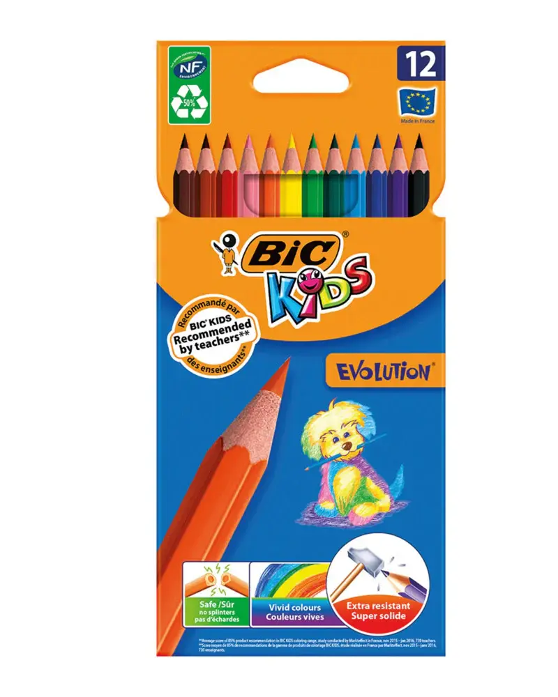 Crayon Couleur Bic Kids Evolution Bte 12