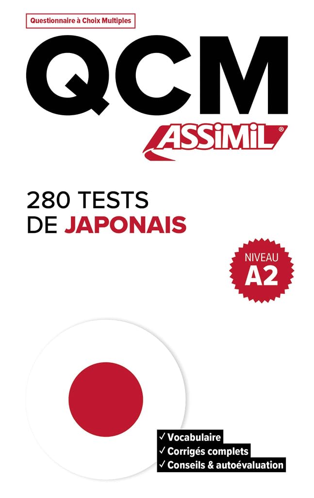 ASSIMIL QCM 280 TESTS DE JAPONAIS NIVEAU A2 (LIVRE)