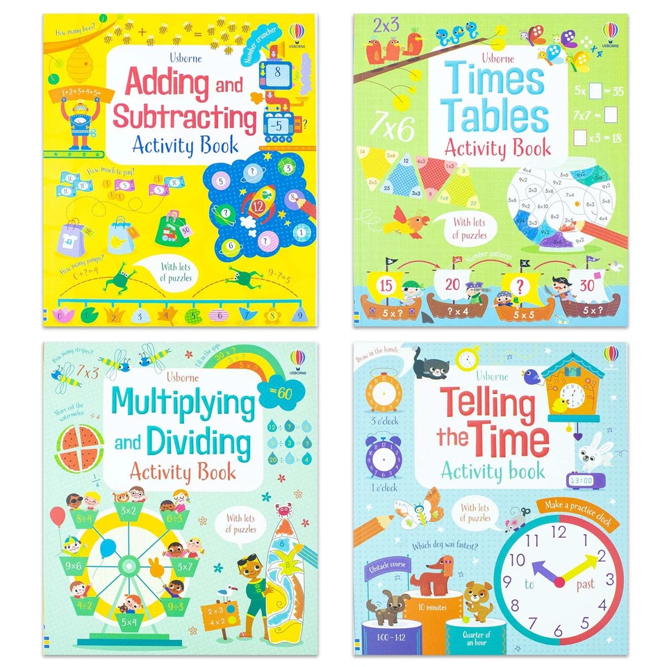 Usborne Maths Activity Collection Box Set (4 Books)
