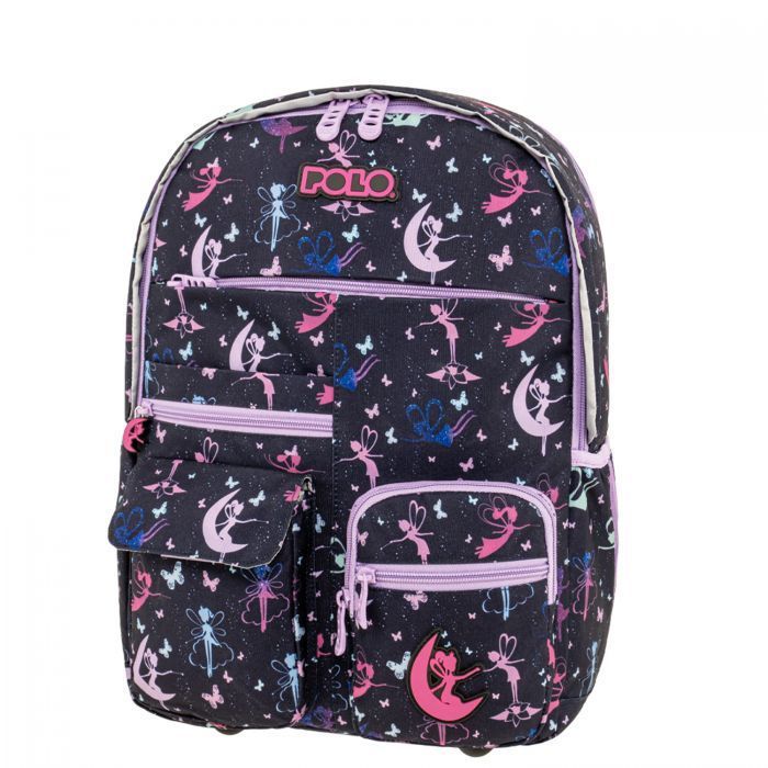 Sac à Dos Polo Youngster Noire avec Motif 8441