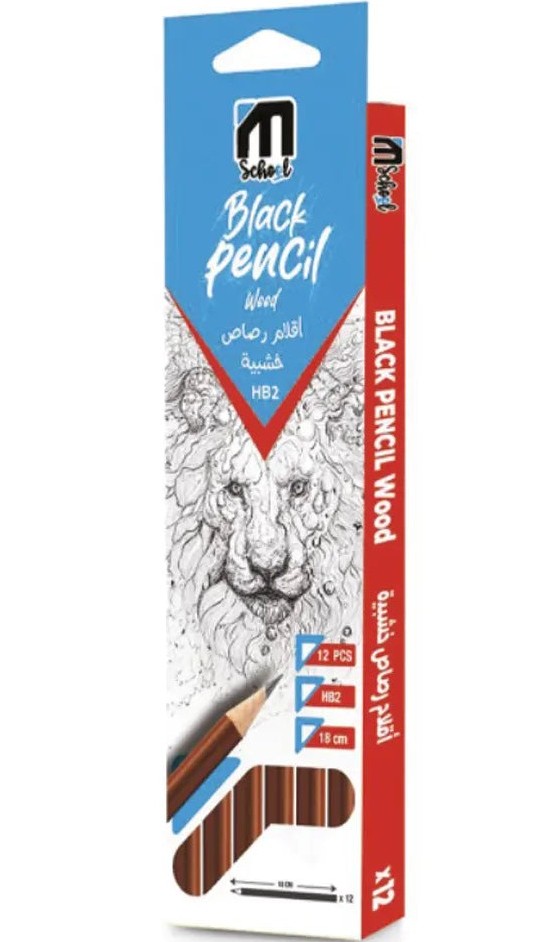 Crayon HB2 en Bois M.School