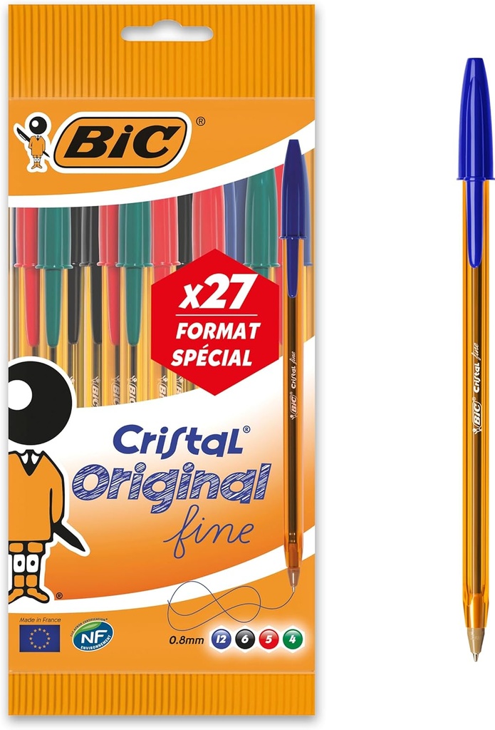 Stylo à bille Bic Pointe Fine Rouge