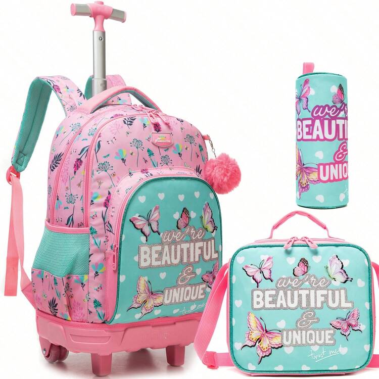 Cartable Roulette 17 Pouces 3 Pièces Beautiful