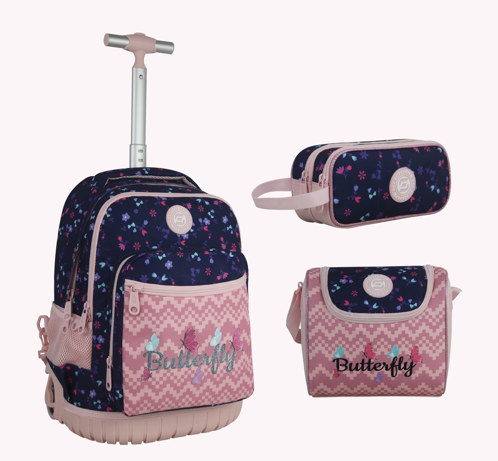 Cartable Roulette 3 Pièces Trolley Butter Fly