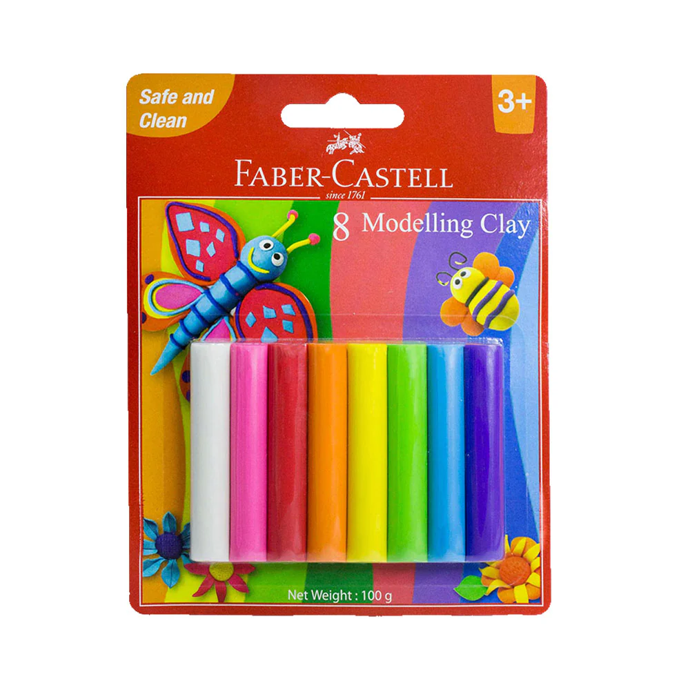 Pâte à Modeler 8 Couleurs 100g Faber Castel