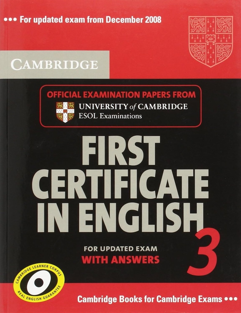 CAMBRIDGE FIRST CERTIFICATE IN ENGLISH 3 SBK+KEY
