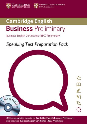 SPEAKING TEST PREPARATION PACK FOR BEC PRELIMINARY