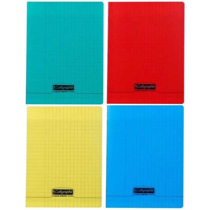 CAHIER PIQUE 21*27 96P SEYES 90G POLY 8000 C/ASSORT