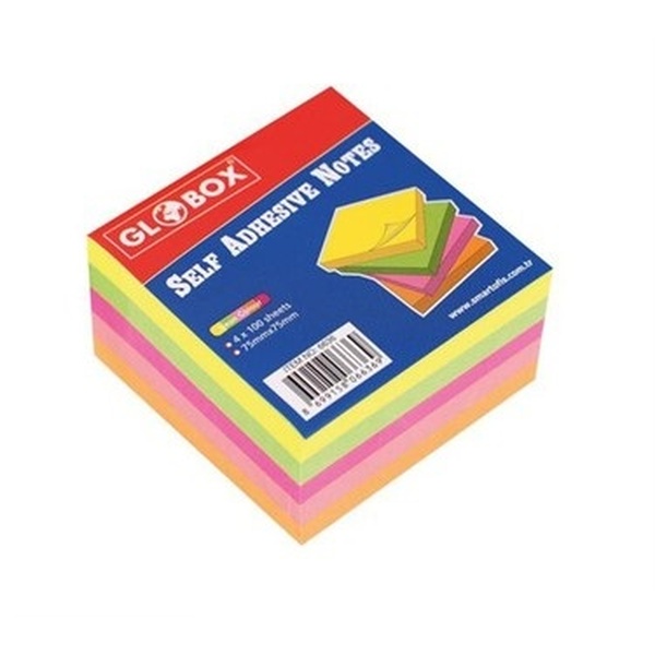CUBE MEMO STICKER 75*75 ADHESIVE 400 F GLOBOX