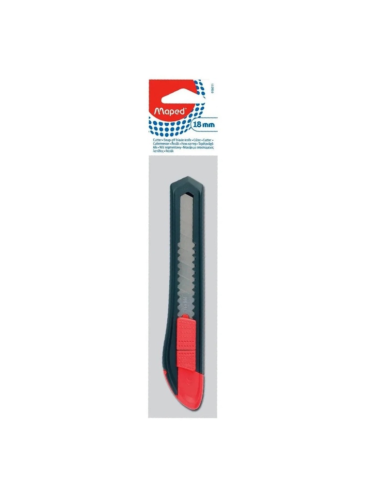 CUTTER EN PLASTIQUE 18 MM EN SACHET MAPED