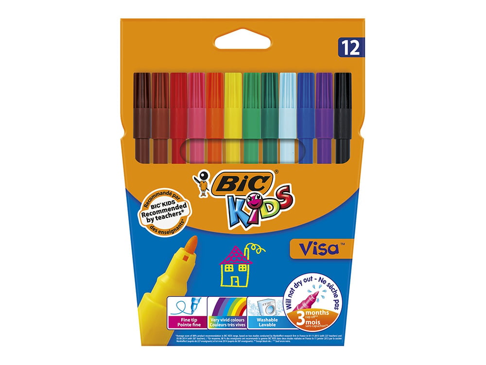 FEUTRES BIC KIDS VISA 12 PCS