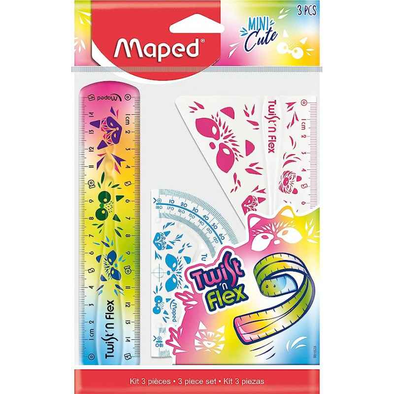 KIT DE TRAÇAGE 3 PCS CRISTAL 15CM MINI CUTE TWIST & FLEX MAPED