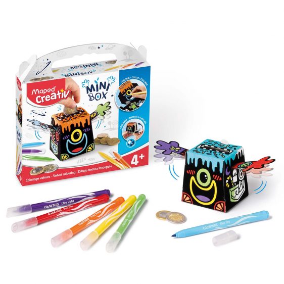 MINI BOX TIRELIRE COLORIAGE VELOURS CREATIV 4 ANS PLUS MAPED