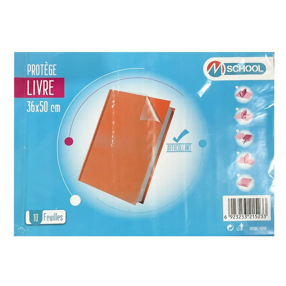 PROTÈGE LIVRE AUTOCOLLANT 36*50 POCHETTE DE 10