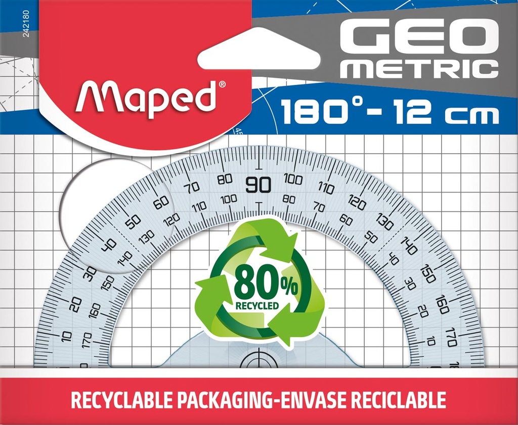 RAPPORTEUR 180°-12CM GRAPHIC MAPED