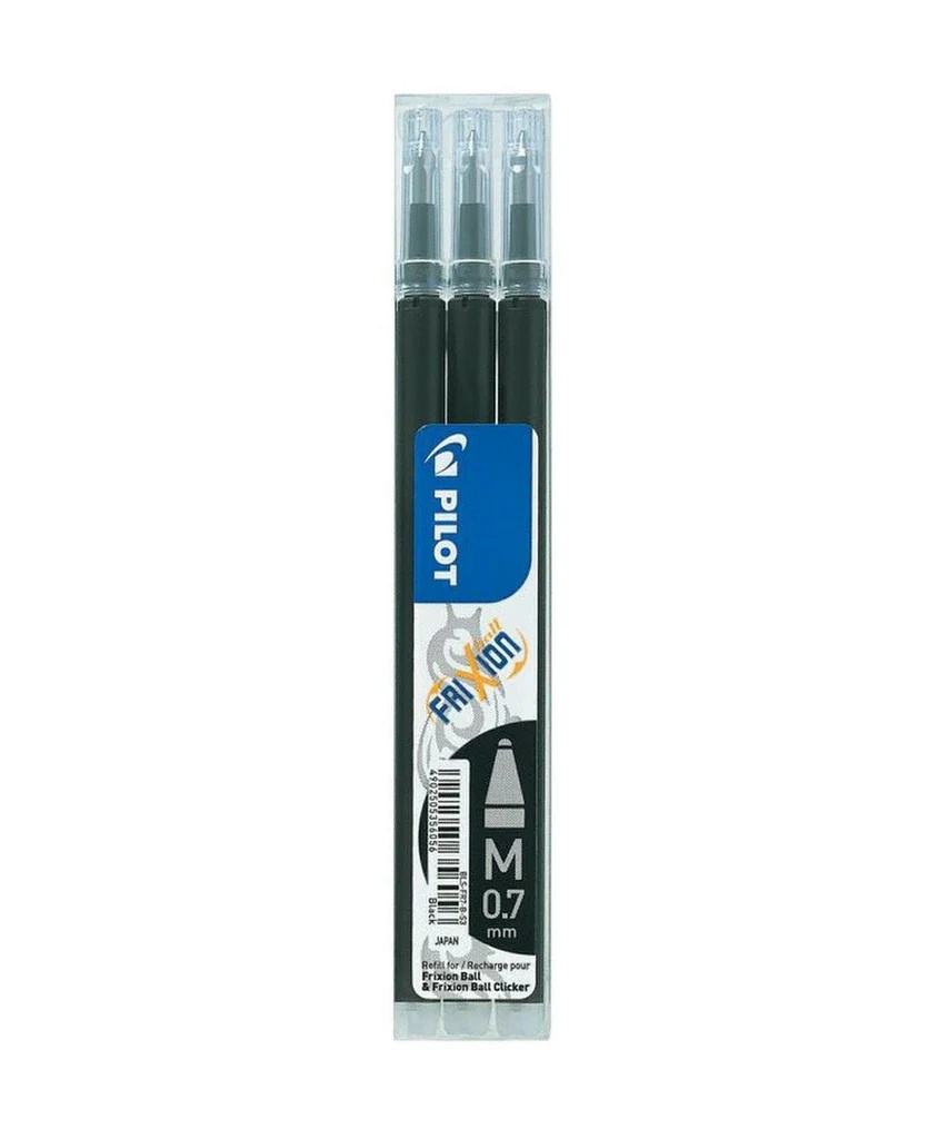 RECHARGE STYLO PILOT FRIXION 07 NOIR ETUI DE 3