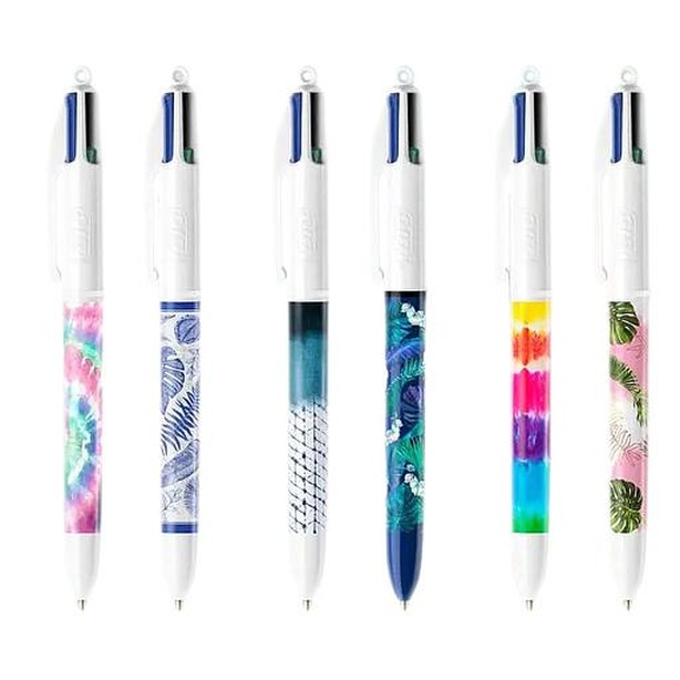 STYLO À BILLE CLIC 4 COULEURS MOTIFS COLORES