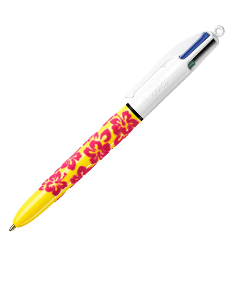 STYLO À BILLE CLIC 4 COULEURS VELOURS