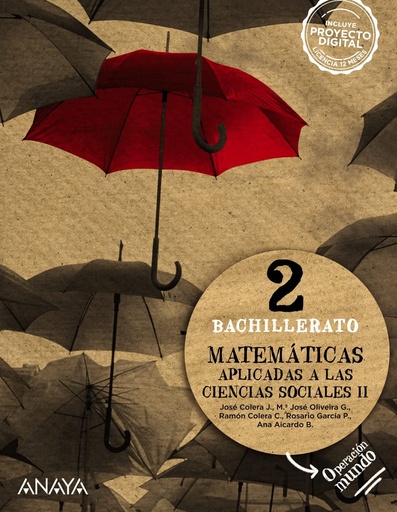 [9788414329597] MATEMTICAS APLICADAS A LAS CIENCIAS SOCIALES 2° BAC (OPERACION MUNDO)
