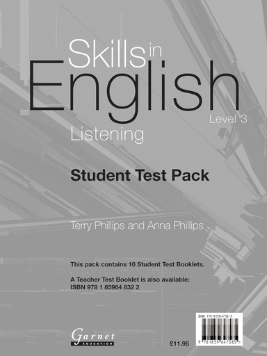 [9781859647585] SKILLS IN ENGLISH 3 LISTENING STUDENT TEST