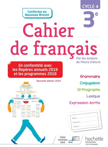 [9782017066675] CAHIER DE FRANÇAIS 3E