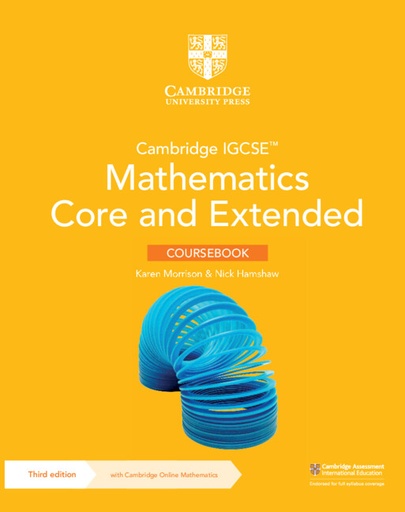 [9781009297912] CAMBRIDGE IGCSE MATHEMATICS CORE & EXTENDED CBK+CAMBRIDGE ONLINE MATHEMATICS (2 YEARS ACCESS) (3RD ED)