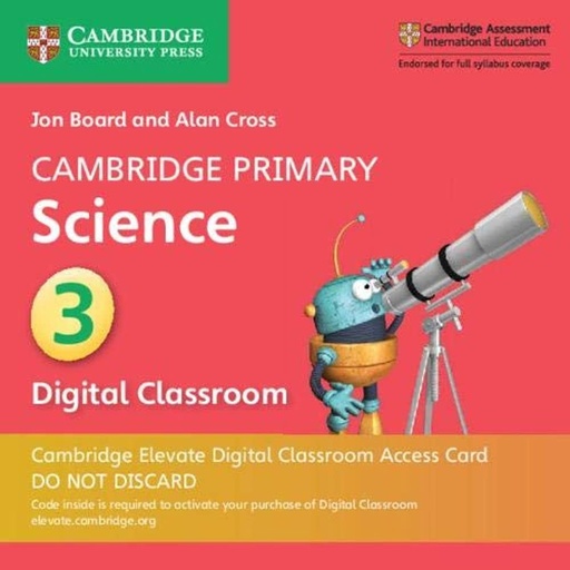 [9781108734080] CAMBRIDGE PRIMARY SCIENCE 3 CAMBRIDGE ELEVATE DIGITAL CLASSROOM ACCESS CARD (1 YEAR)