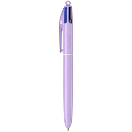 [3086123729391] Stylo à Bille Clic 4 Couleurs Pastel Violet Bic