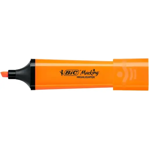 [3086123737440] Fluorescent Flat Highlighters Orange Bic