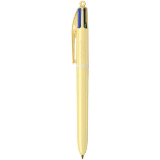 [3086123739710] Stylo à Bille Clic 4 Couleurs Pastel Jaune Bic