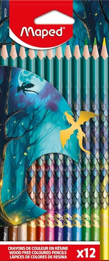 [3154148622345] Crayon Couleurs Dragon Triang Bte de 12 Maped