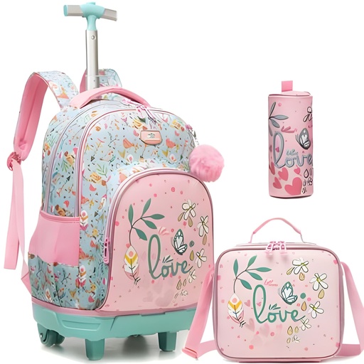 [0000000511407] Cartable Roulette 17 Pouces 3 Pièces Love