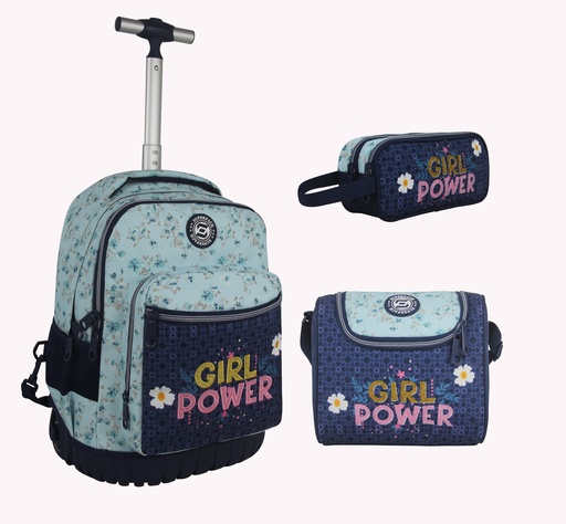 [7453119319304] Cartable Roulette 3 Pièces Trolley Gurl Power