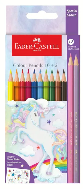 [8991761003183] Crayons Couleur Licorne 10+2 Pcs Faber Castel