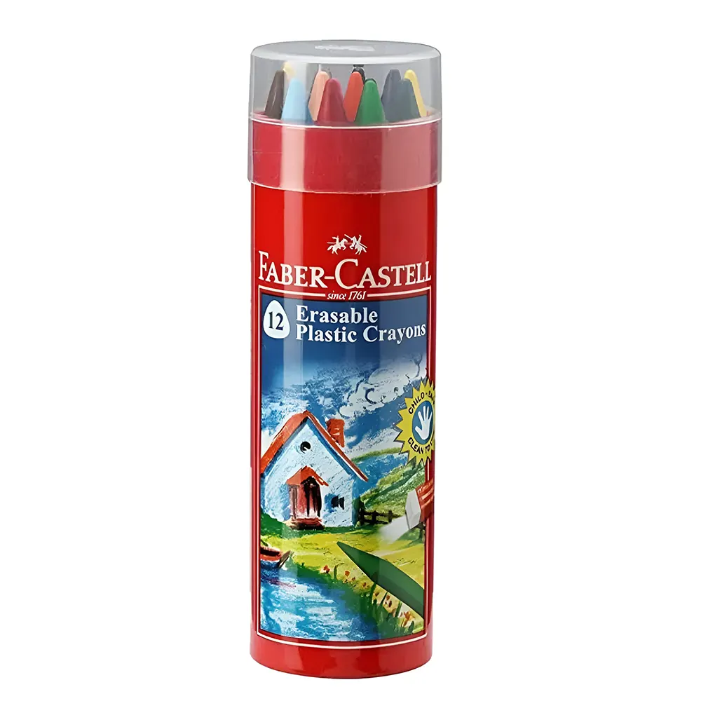 [8901180228128] Crayons de Cire Effaçable 12+2 Pcs Faber Castel