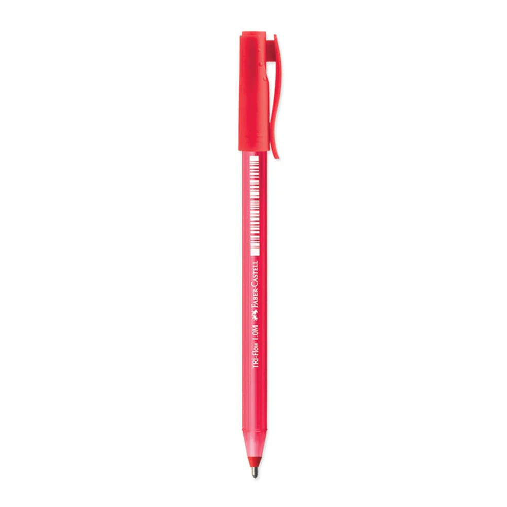 [8901180431214] Stylo à Bille Tri Flow 1mm Rouge Faber Castel