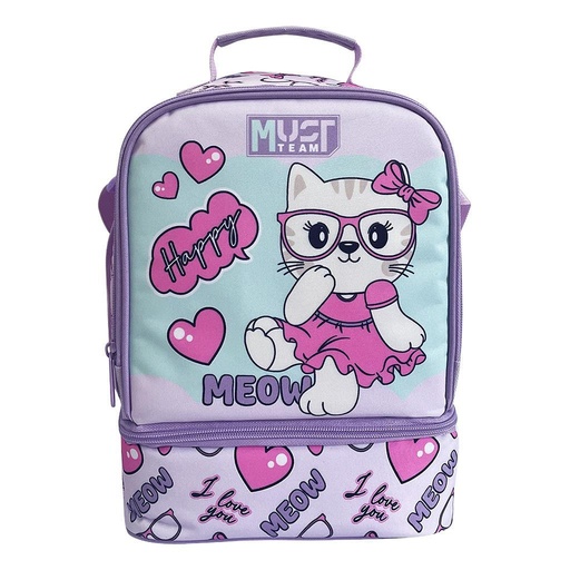 [5205698829130] Sac Gouter 2 Compartiments Happy Meow