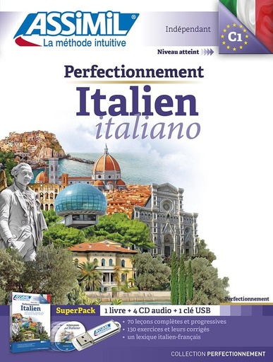 [9782700580914] ASSIMIL PERFECTIONNEMENT ITALIEN (LIVRE+4CD+CLE USB)
