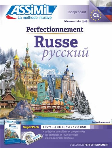 [9782700580976] ASSIMIL PERFECTIONNEMENT RUSSE (LIVRE+4CD+CLE USB) N.E