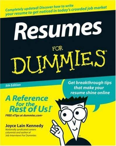 [9780470080375] RESUMES FOR DUMMIES