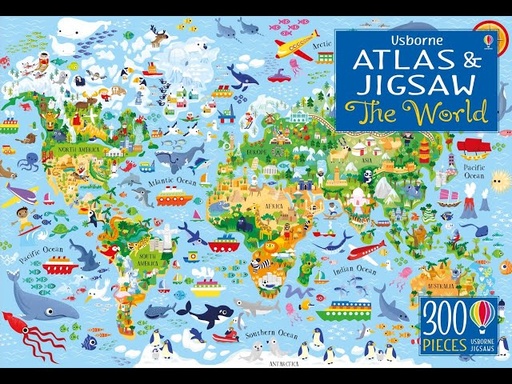 [9781474937610] USBORNE ATLAS & JIGSAW THE WORLD